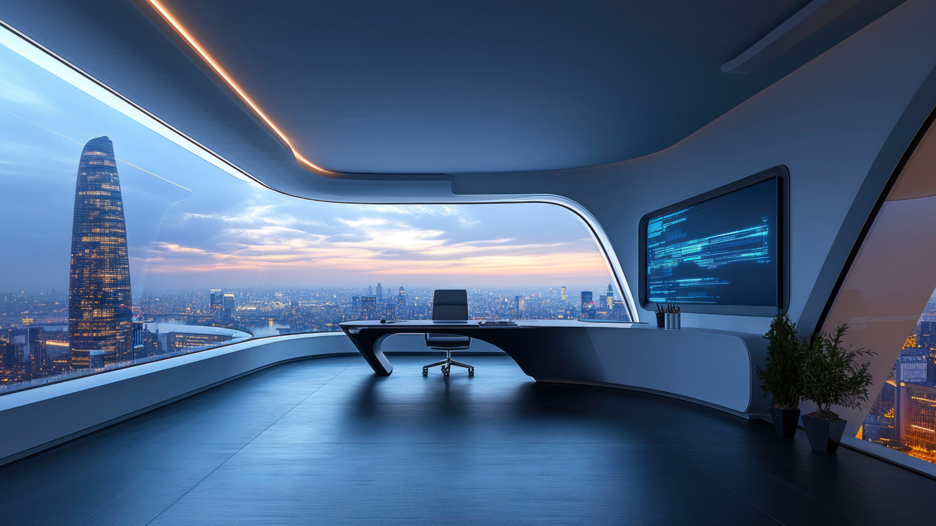 Oficina de abogados en el futuro.